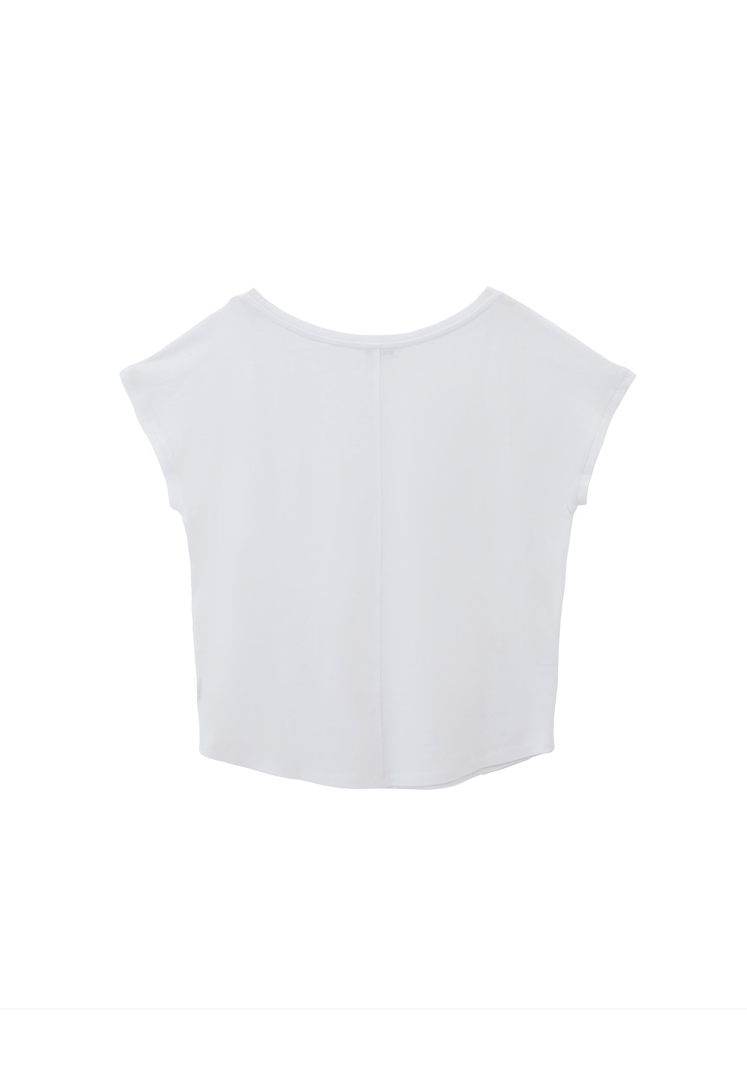 Boat Neck Sleeveless T-Shirt - WHITE