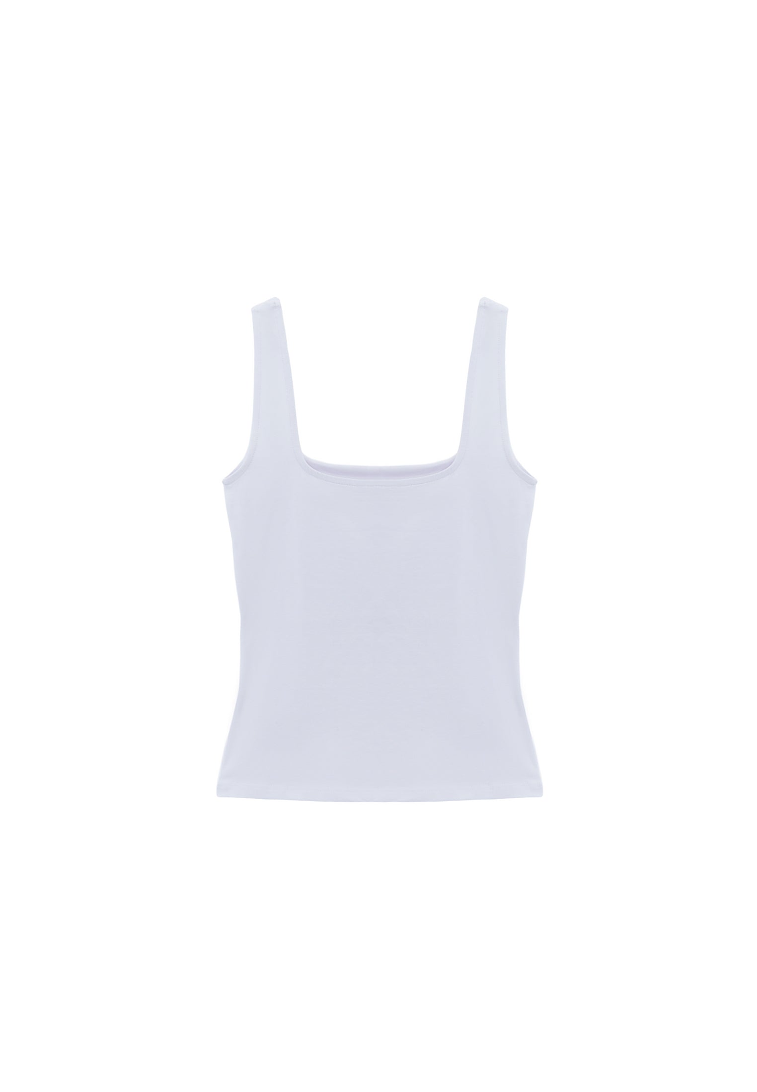 Square Neck Tank Top - WHITE