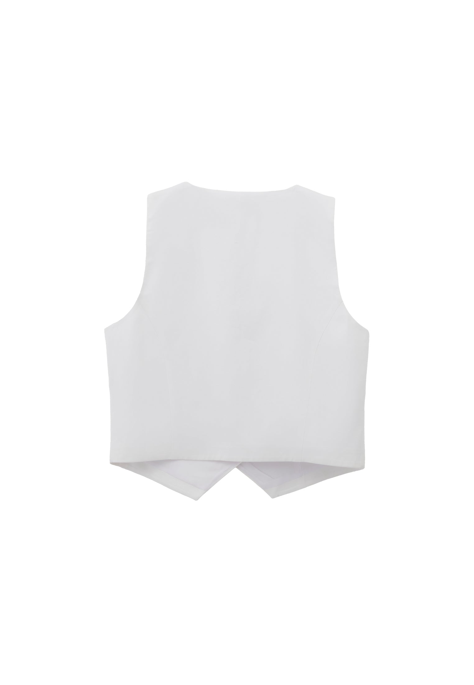 V Neck Button Detailed Vest - WHITE