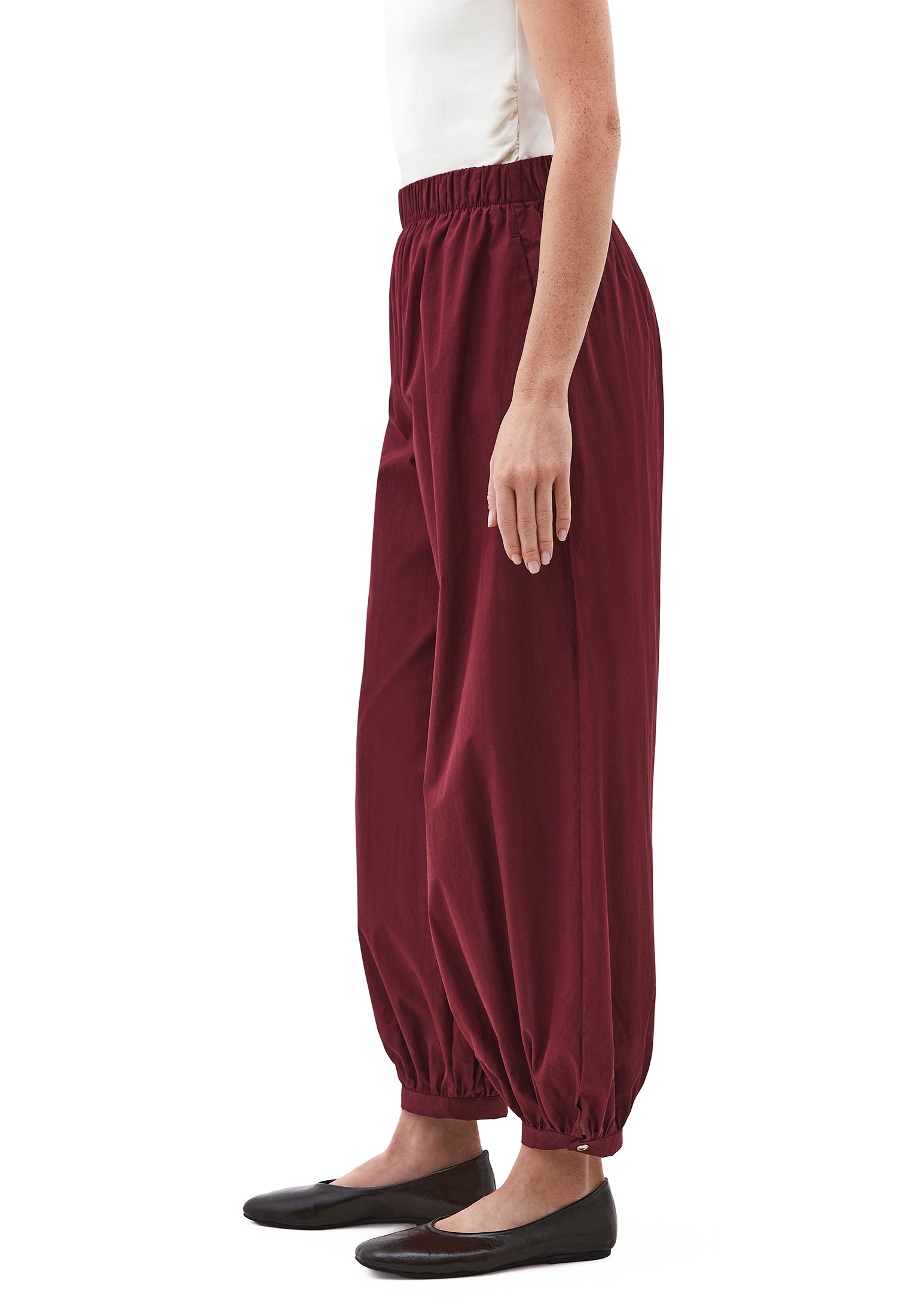 Jogger High Waist Long Trousers - WINDSOR WINE