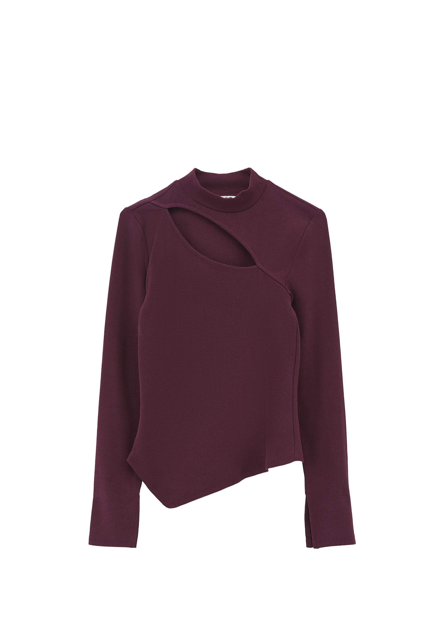 Long Sleeve T-Shirt With Cut Out Details - WINETASTING