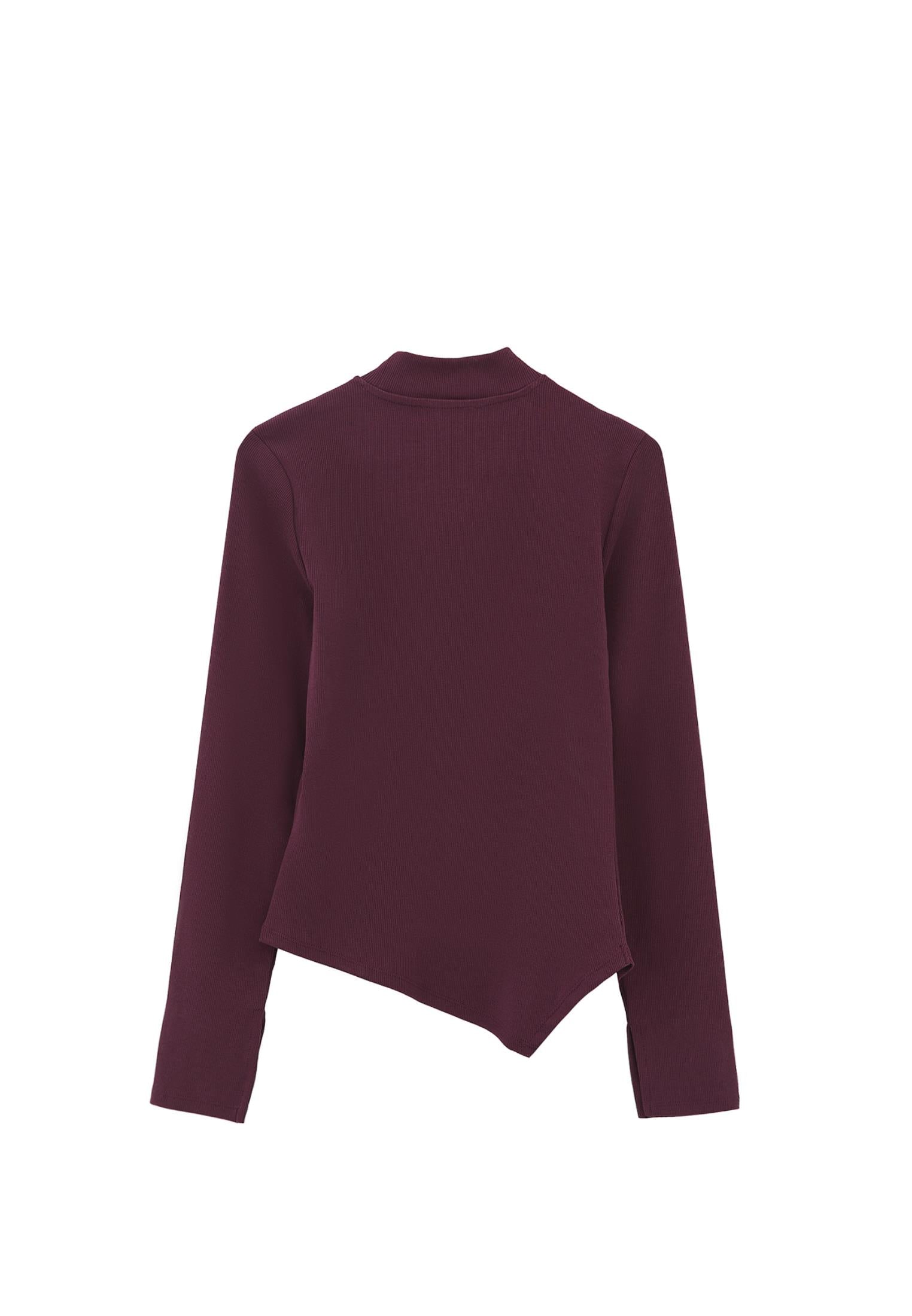 Long Sleeve T-Shirt With Cut Out Details - WINETASTING